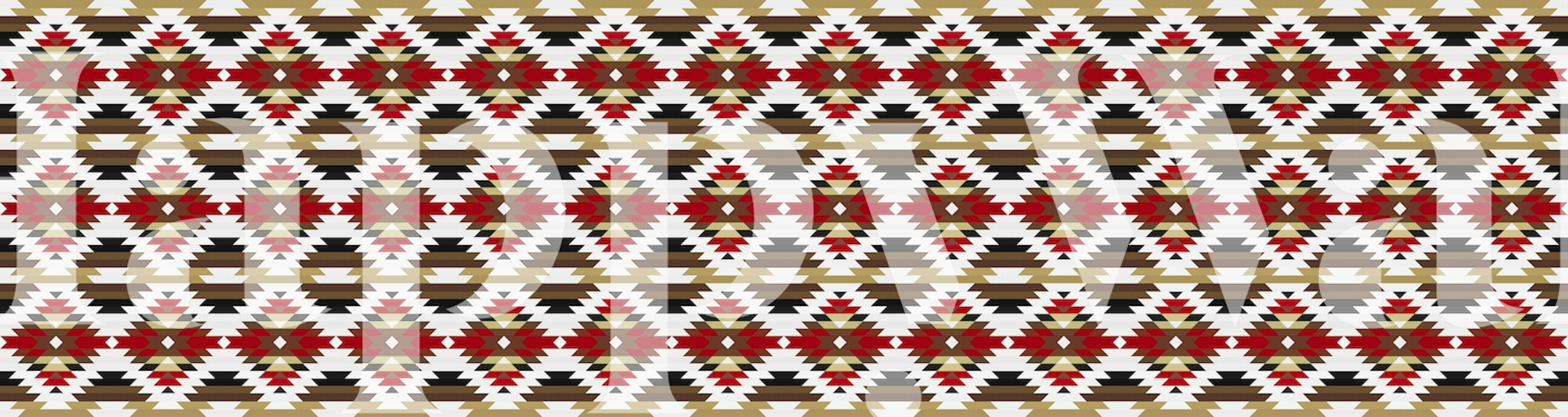 Tribal geometric pattern in red, black, and white wallpaper