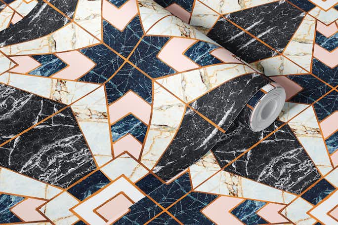 Mosaic_pattern_geometric_marbled_II_Wwallpaper roll