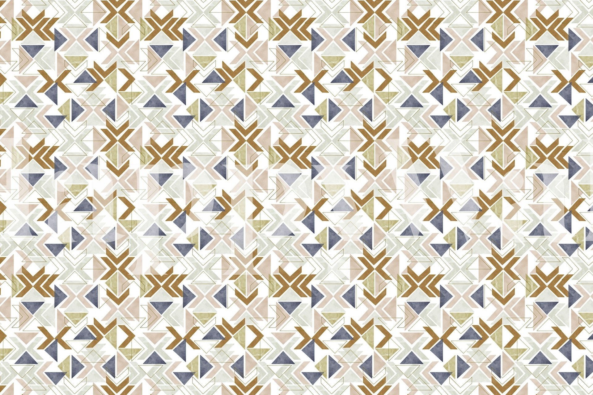 Moderne geometrische Muster mit Pastellfarben und Elementen im Bohème-Stil Fototapete