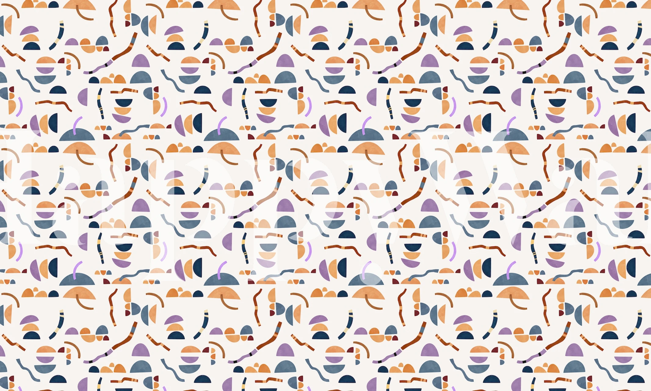 Modern simple shapes wallpaper in a room