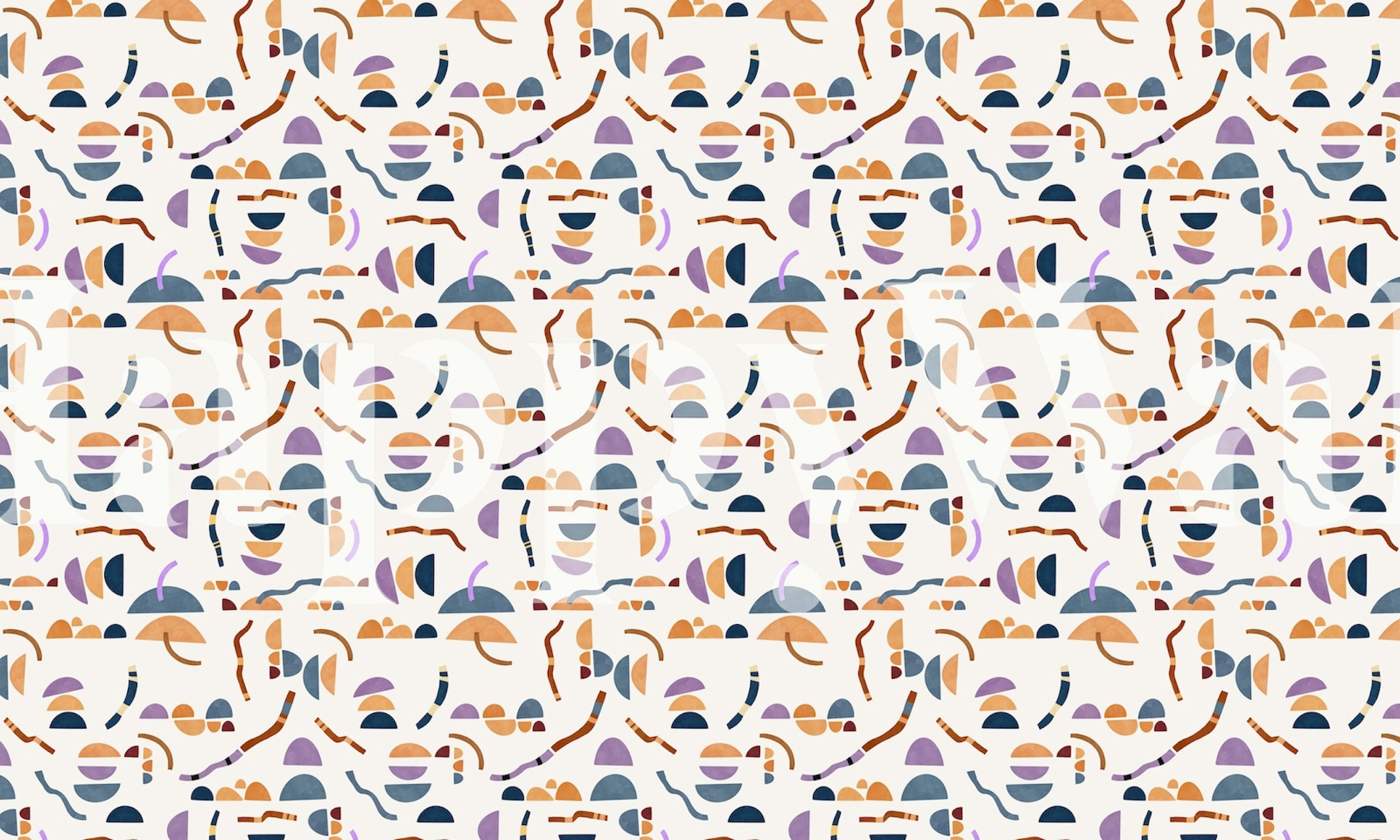 Modern simple shapes wallpaper in a room