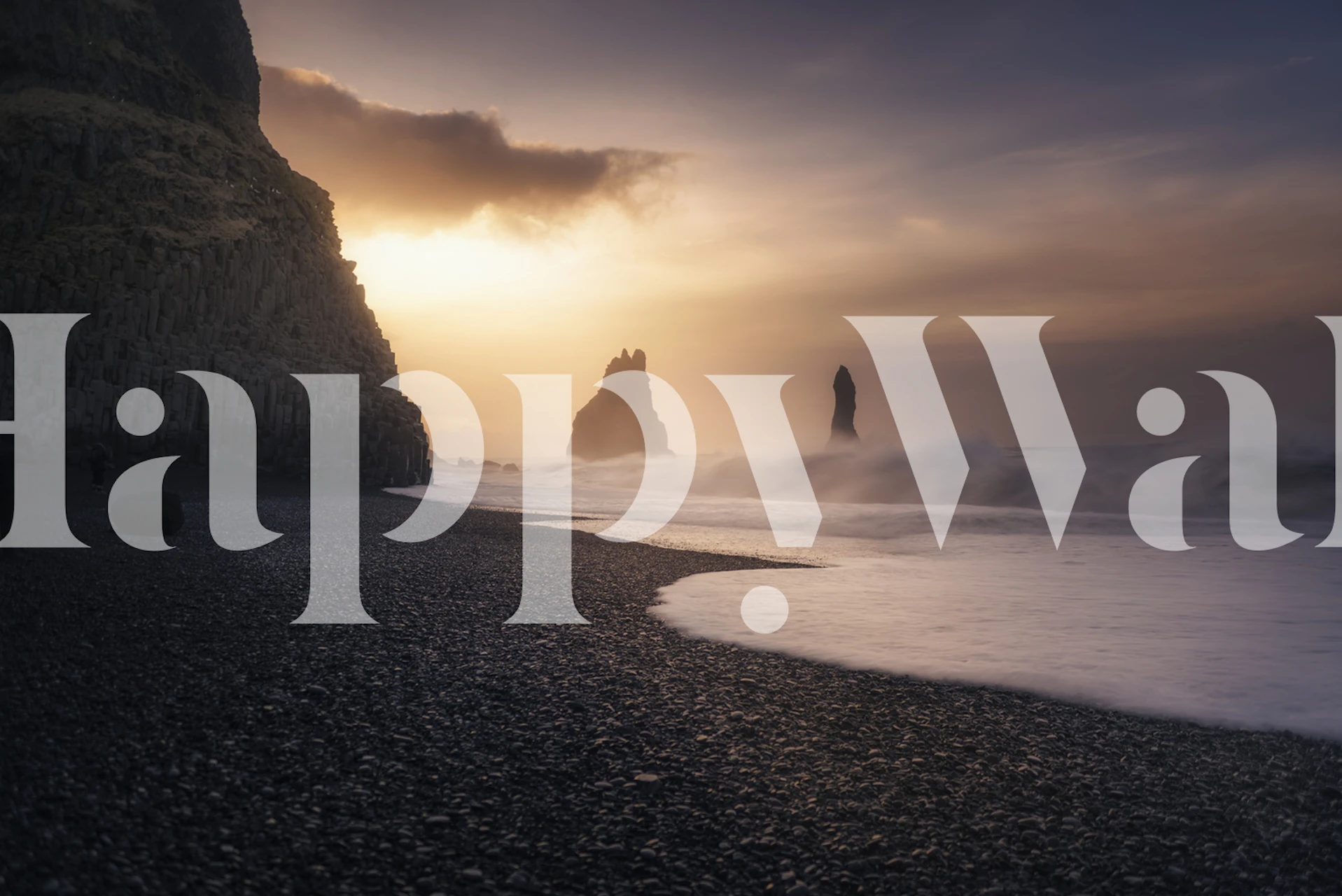 Reynisfjara sunrise tapeta w pokoju