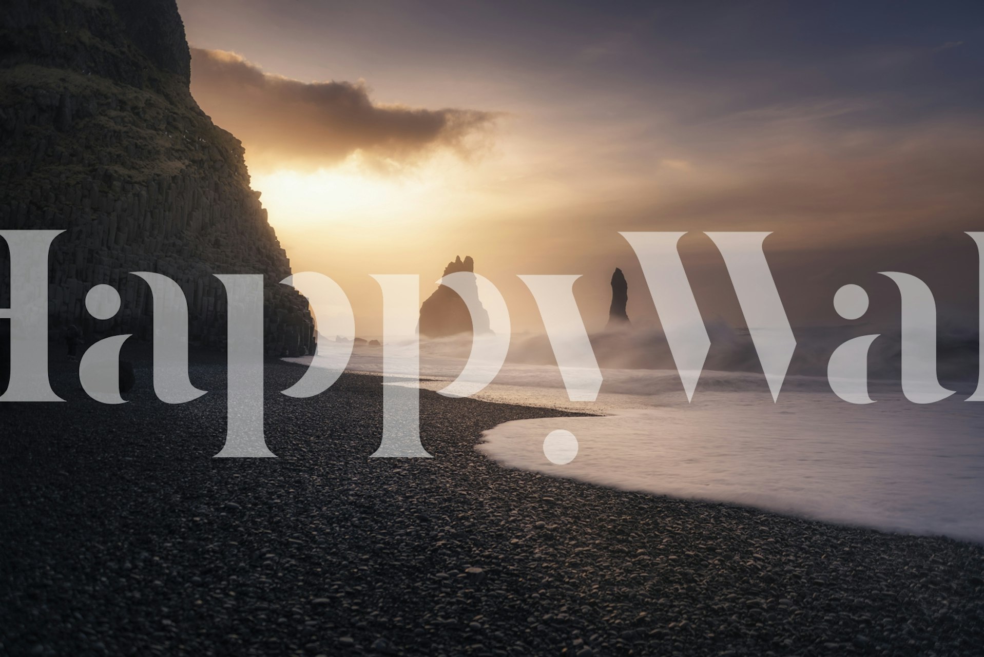 Reynisfjara sunrise wallpaper in a room