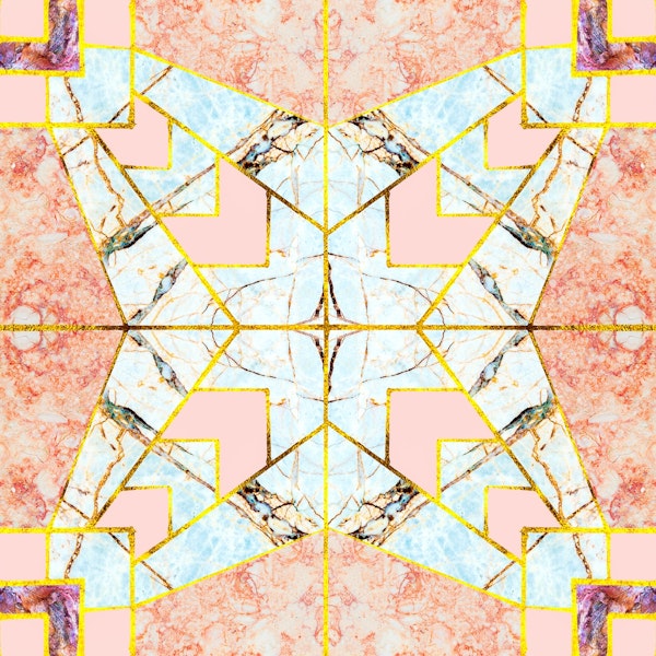 Marbled geometric mosaic pattern 9W
