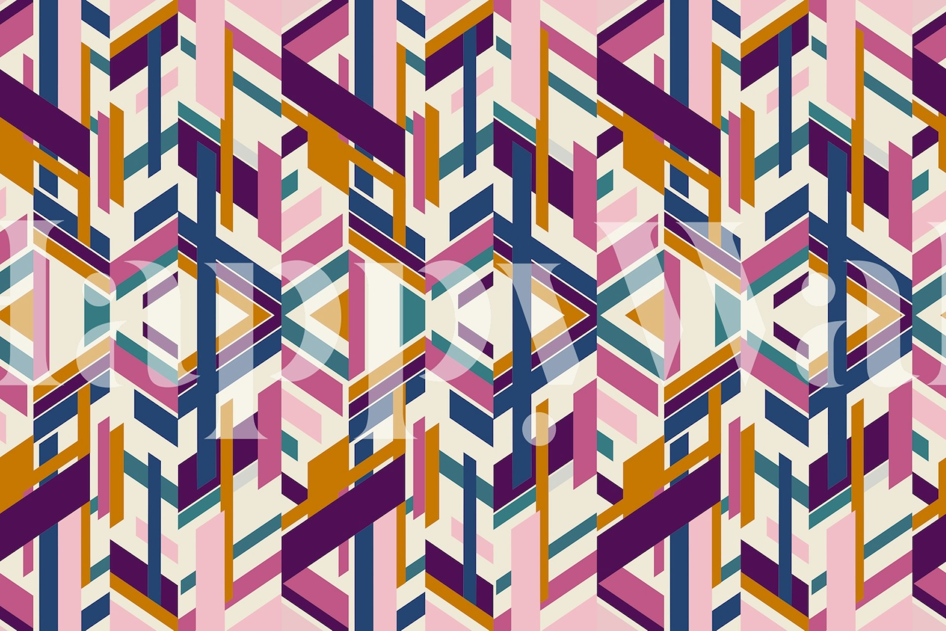 Geometric wallpaper in a colorful pattern