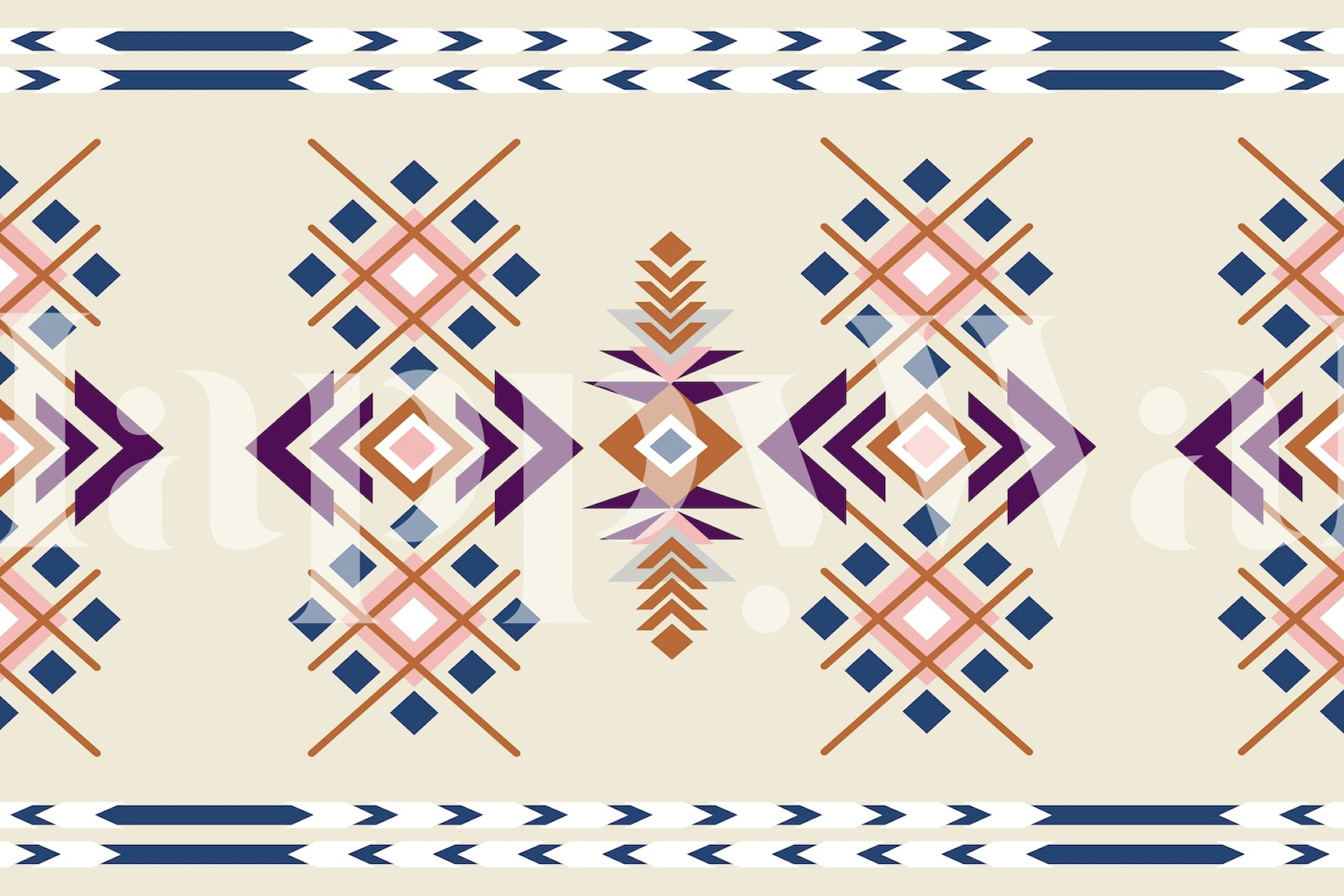 Global Nomadic 03 T ethnic pattern wall mural with geometric shapes