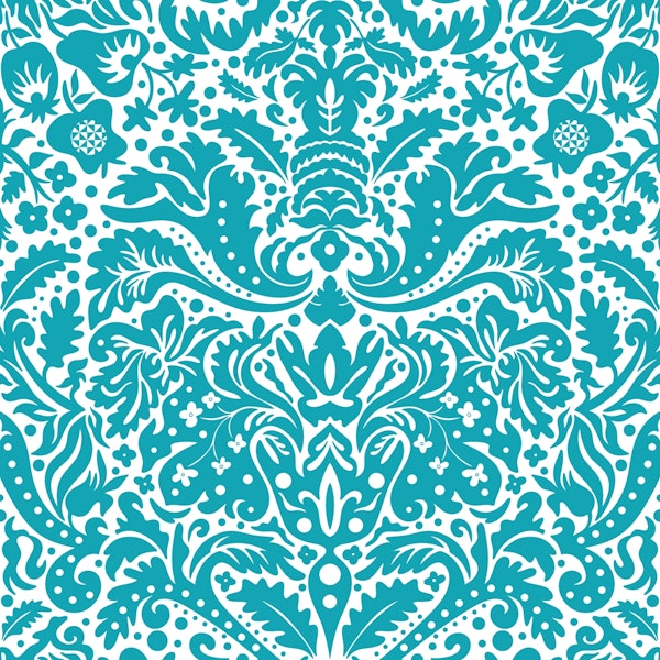 Baroque Damask Design 1 Blue Green