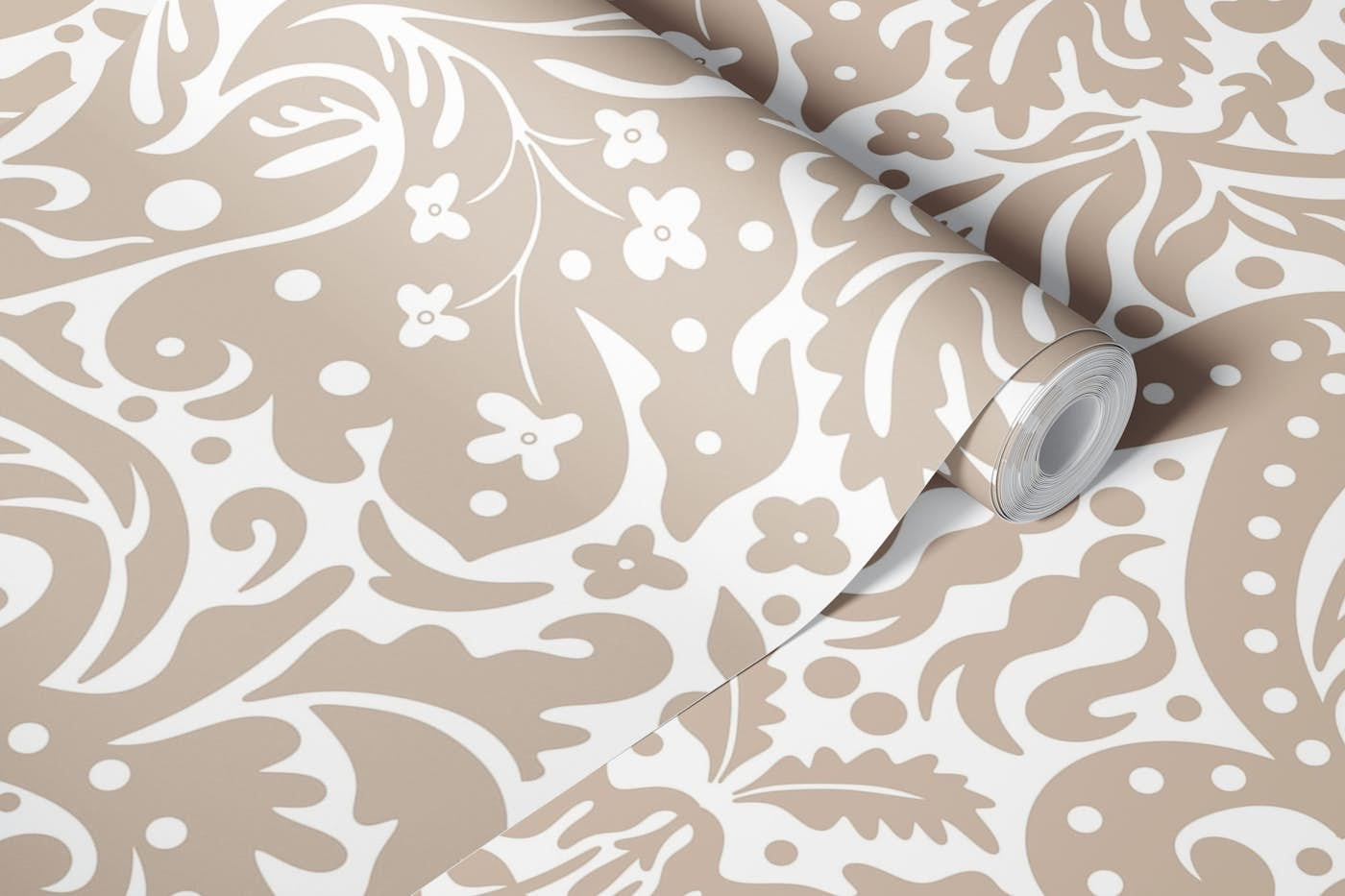 Baroque Damask Design 1 Bronze wallpaper roll