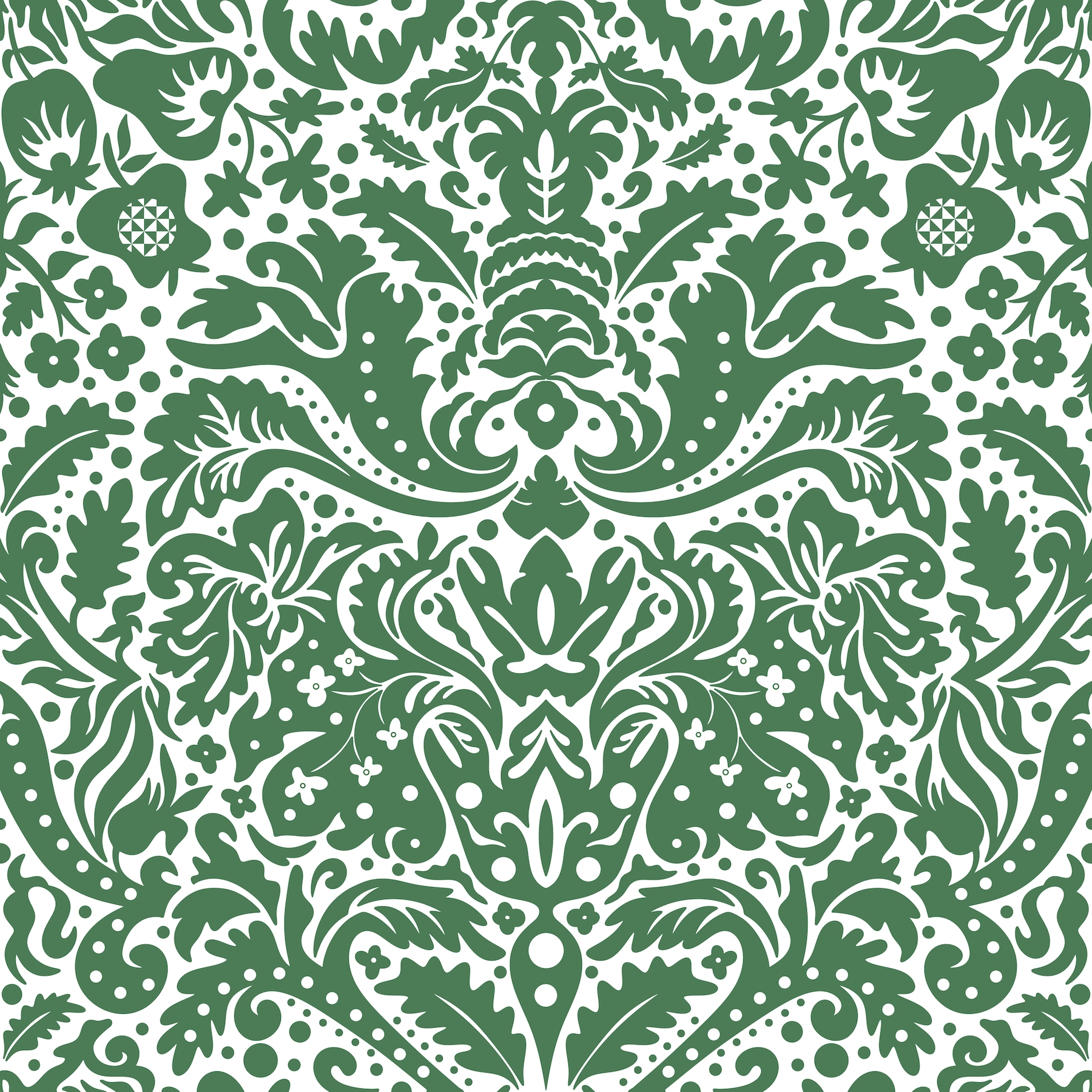 Baroque Damask Design 1 in Light Grey wallpaper Happywall
