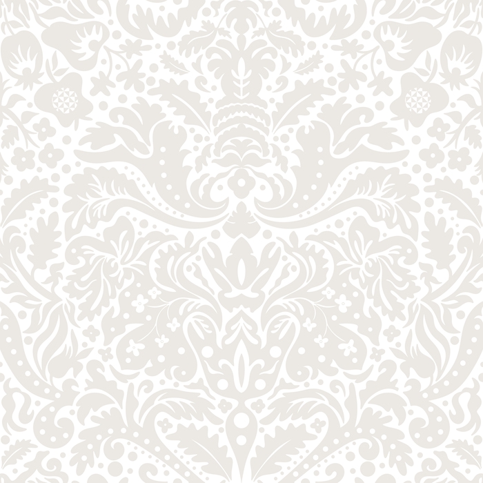 Baroque Damask Design 1 in Light Grey wallpaper Happywall