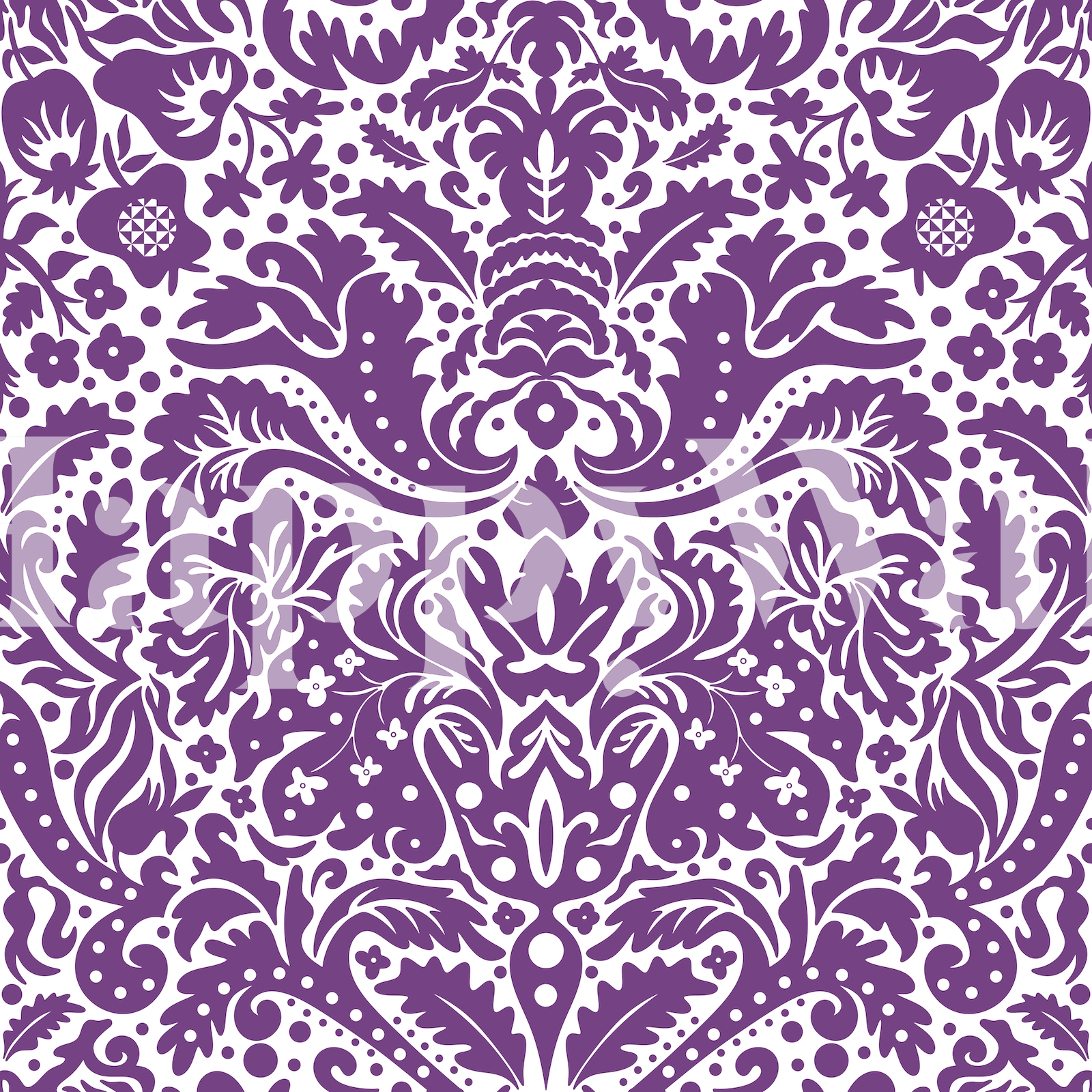 Purple Floral Damask Wallpaper for Home