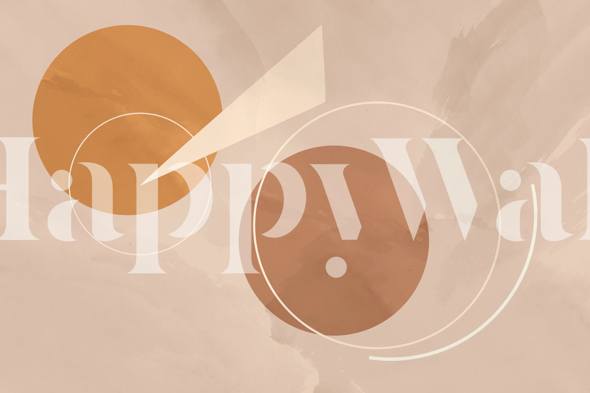 Creme Mid-Century wallpaper in een ontworpen kamer