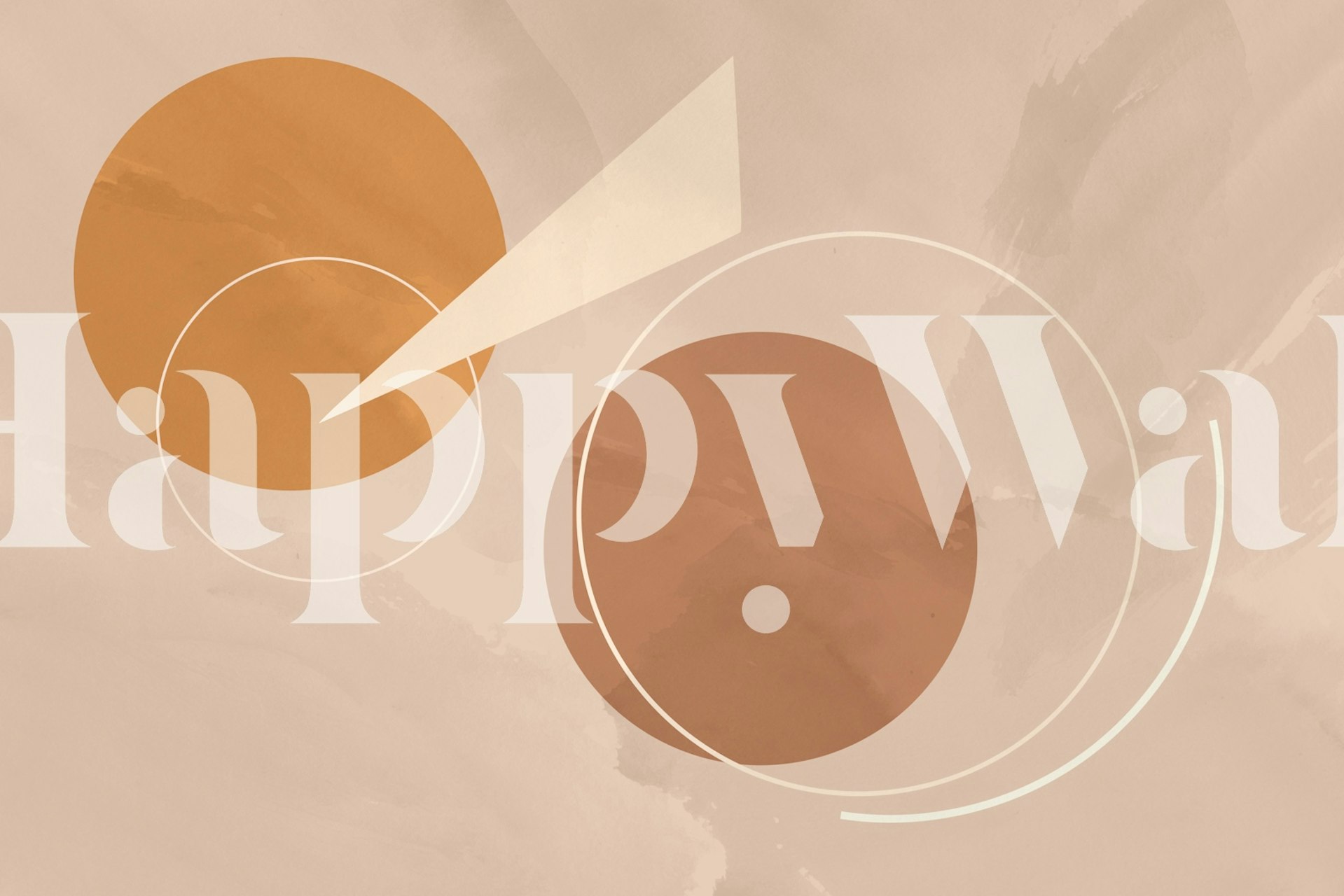 Creme Mid-Century Tapete in einem gestalteten Raum