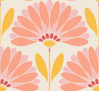 Peach and Yellow Daisies - Large wallpaper