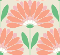 Pink Peach and Green Daisies - Large wallpaper