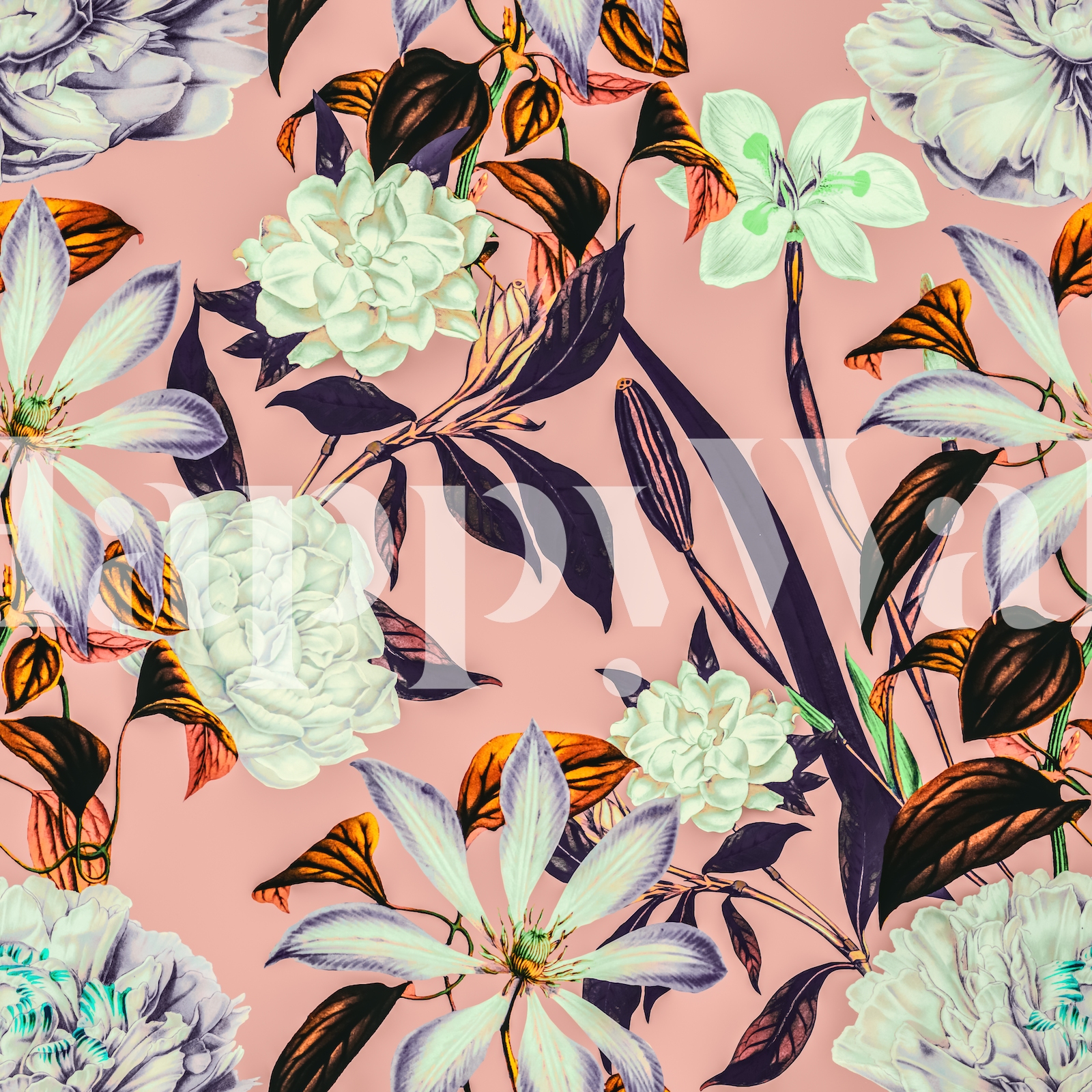 Pink Floral Wallpaper with Elegant Blooms