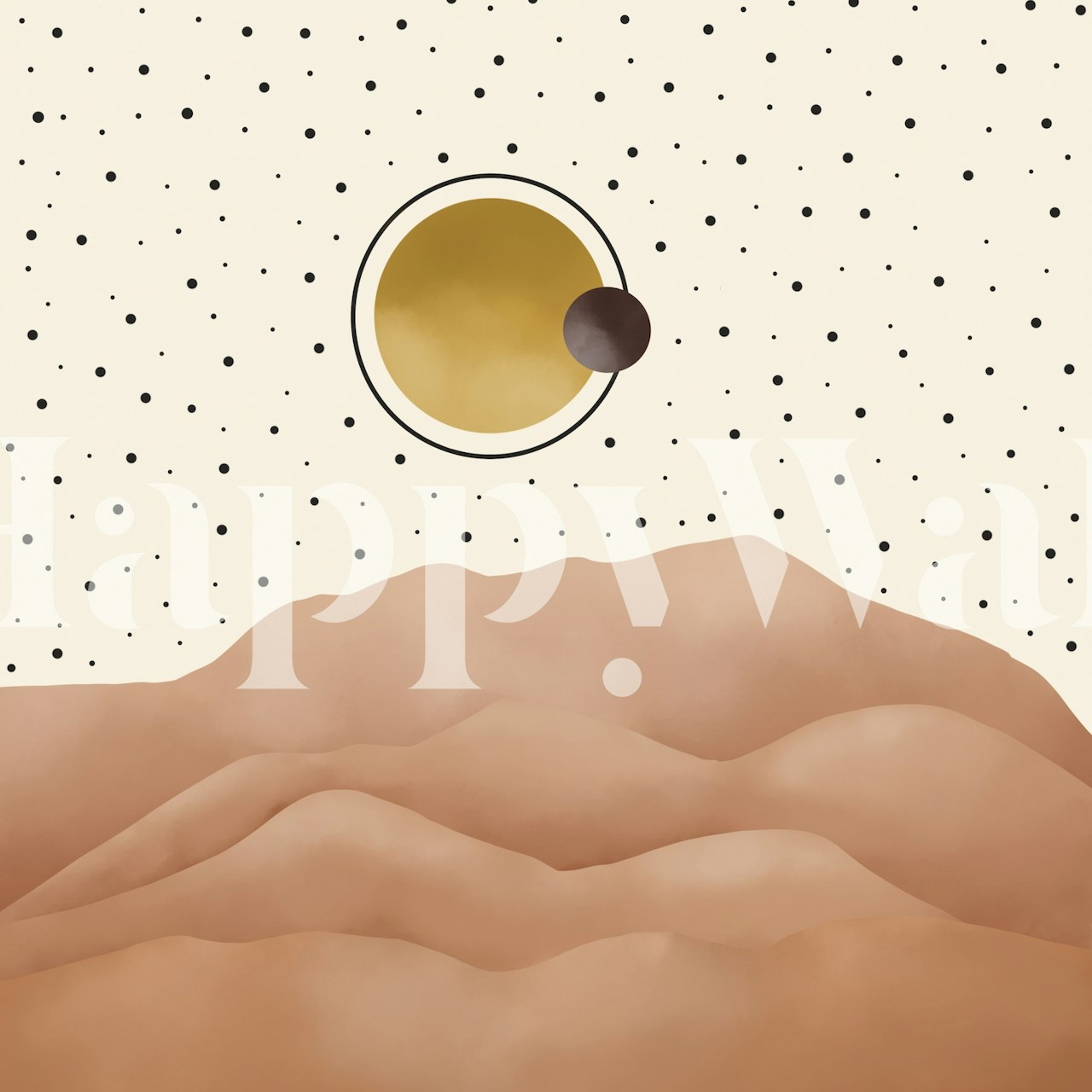 Desert dunes 8D behang dat in een kamer wordt getoond