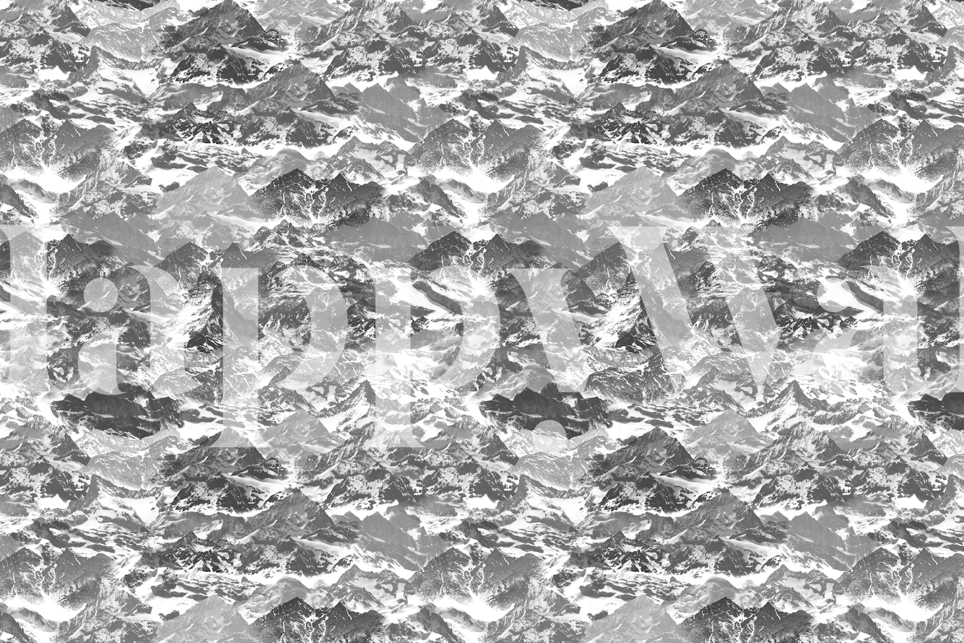 Black and white mountain landscape camouflage wallpaper