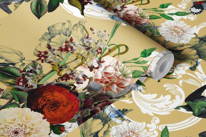 Baroque_flower_bouquet_pattern_150wallpaper roll