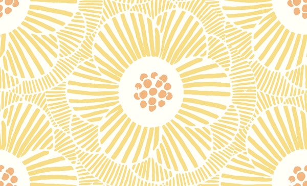 overlapping camellia flower - vibrant yellow