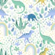 Dinosaur fantasy - green, blue, yellow