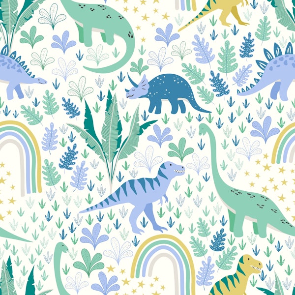 Dinosaur fantasy - green, blue, yellow