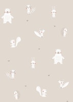 Forest animals beige ταπετσαρία