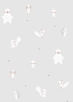 Forest animals gray ταπετσαρία