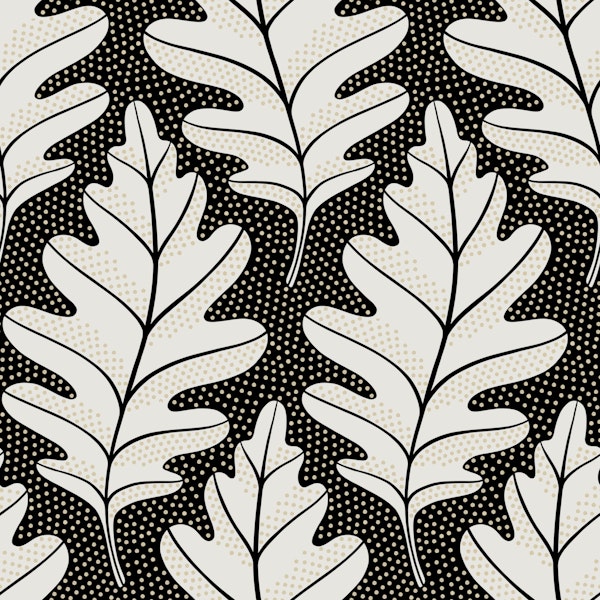 Oak leaves Black Forest beige