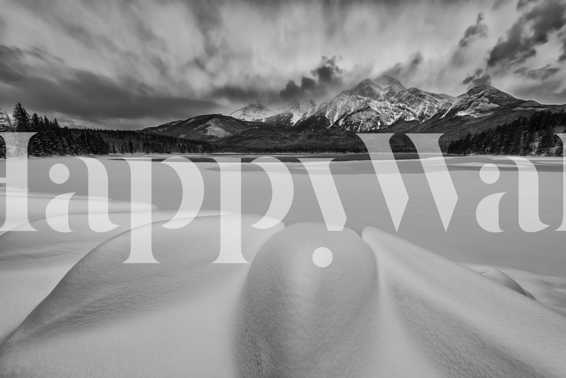 Pyramid Lake in Winter projekt tapety