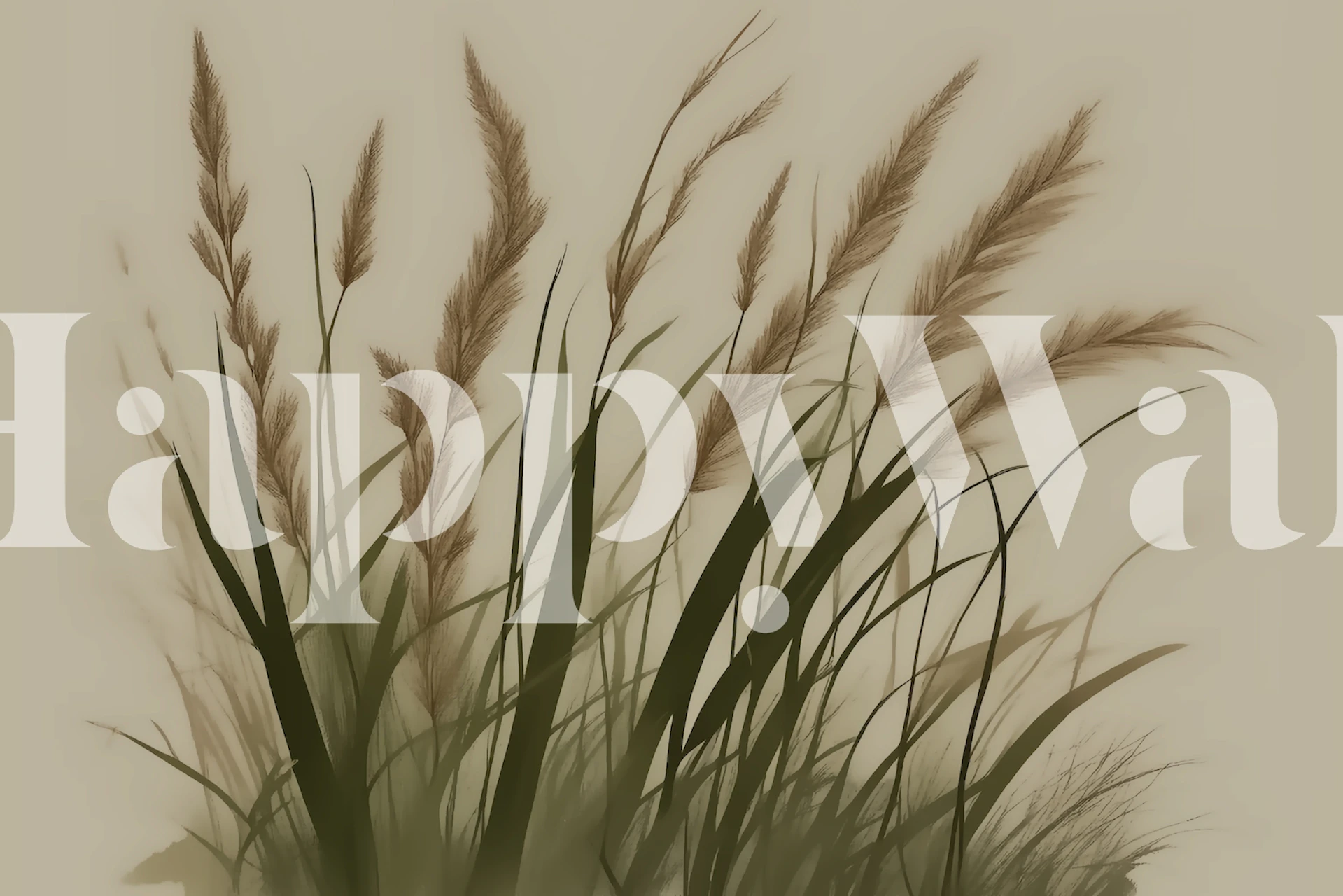 Peaceful Japandi Grass wallpaper in a room