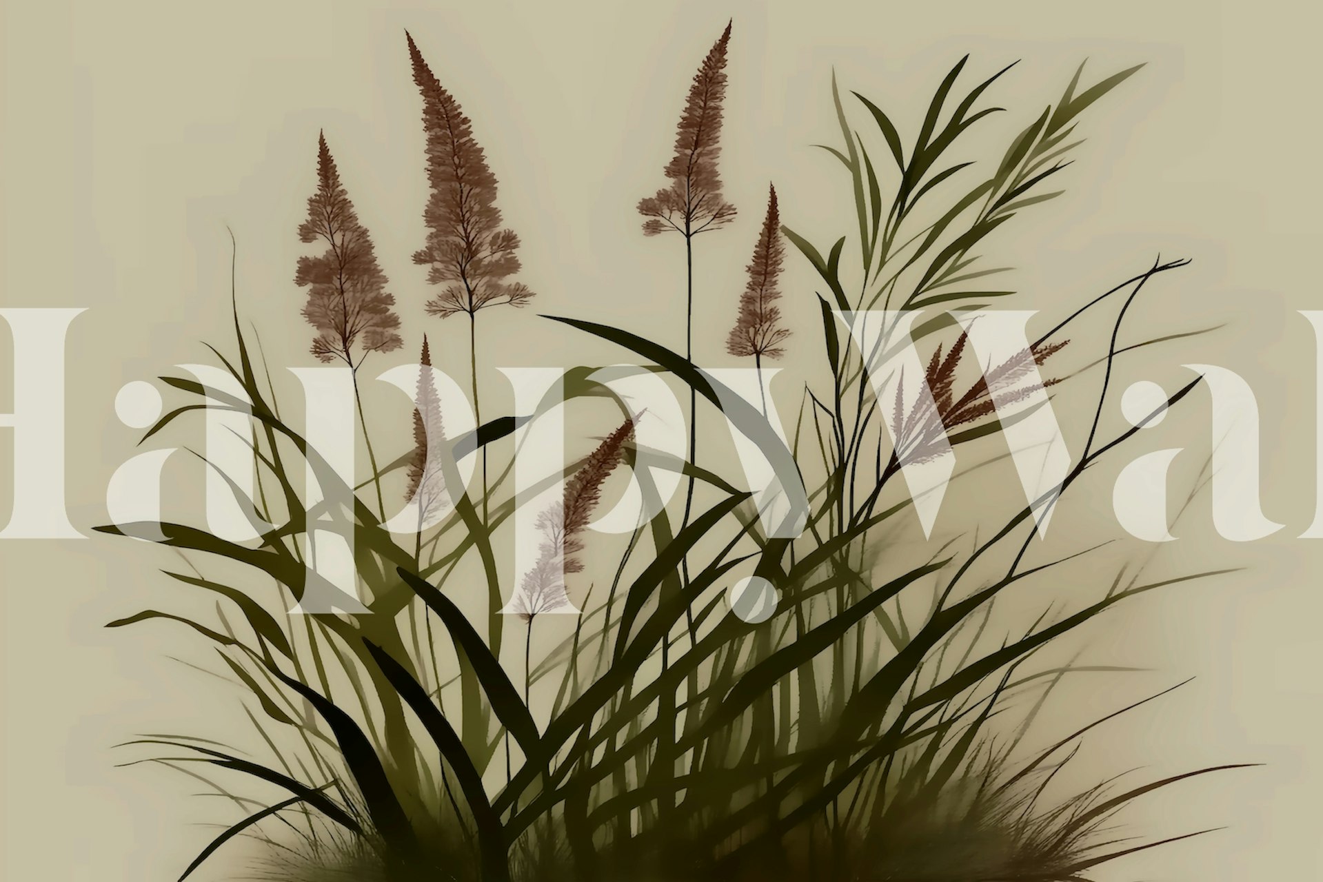 Scandinavian Japandi Garden wallpaper design