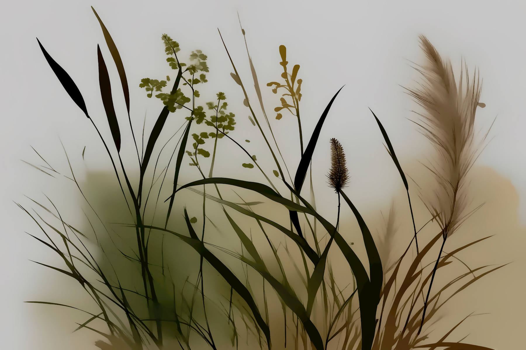 Japandi Botanical Wallpaper - HappyWall