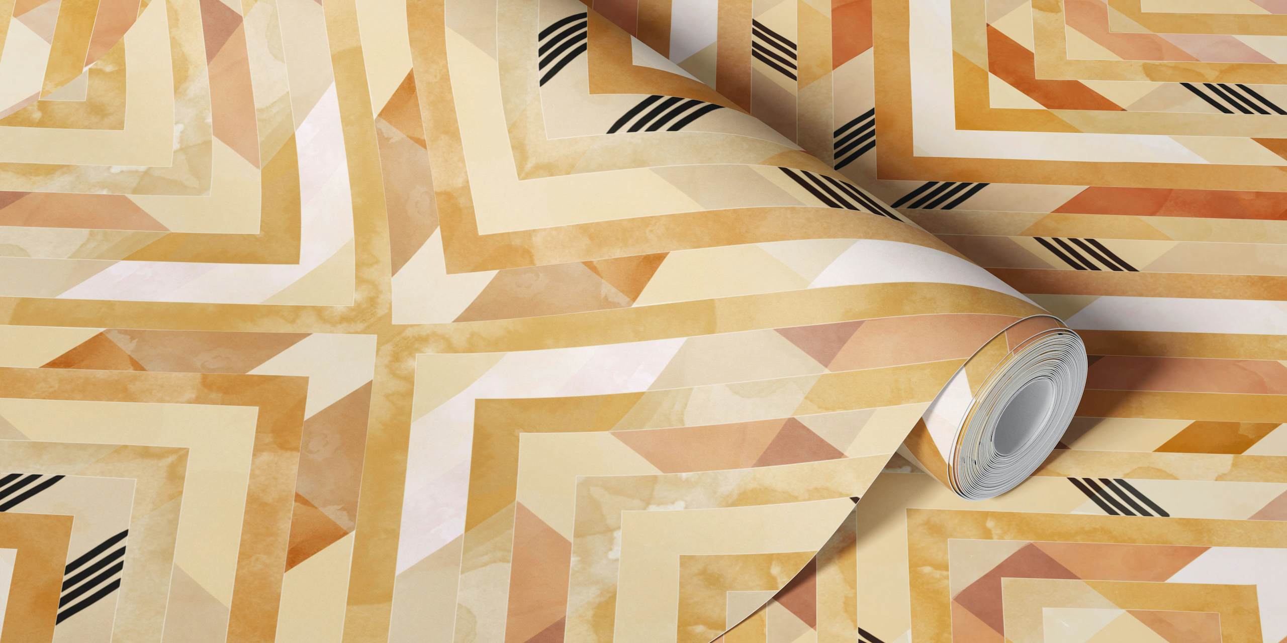 Modern Geometric West WE wallpaper in a room