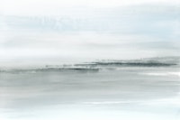 Soft blue watercolor coastal landscape tapete