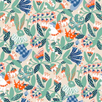 Hidden whimsical garden - pastel mint wallpaper