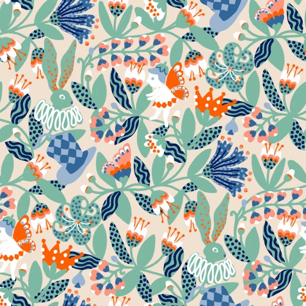 Hidden whimsical garden - pastel mint