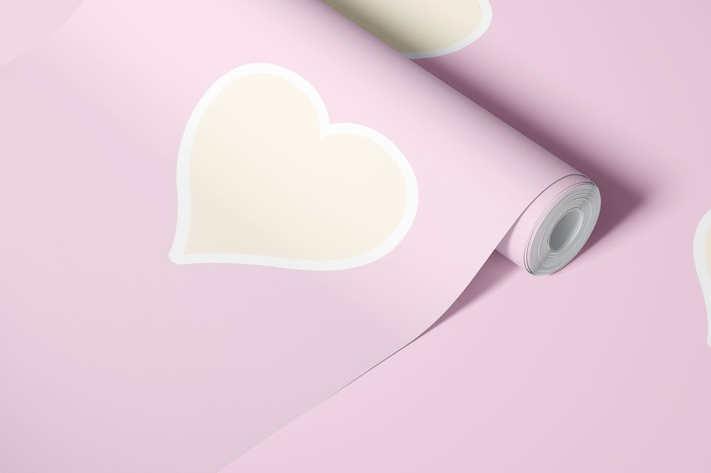 CANDY RETRO HEART PINK wallpaper roll