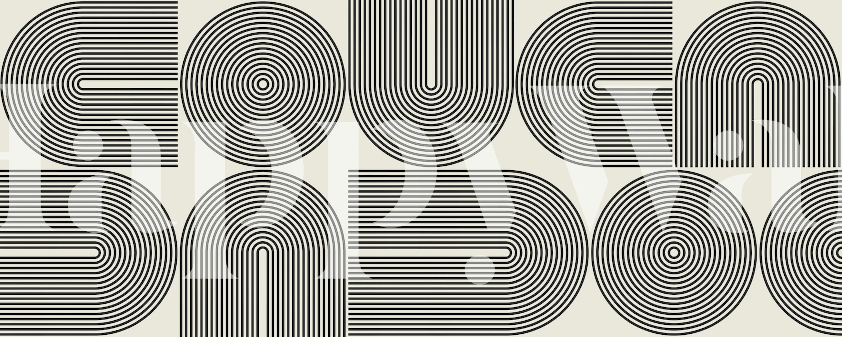 Fototapeta Abstraktní linie a kruhy v neutrálních tónech