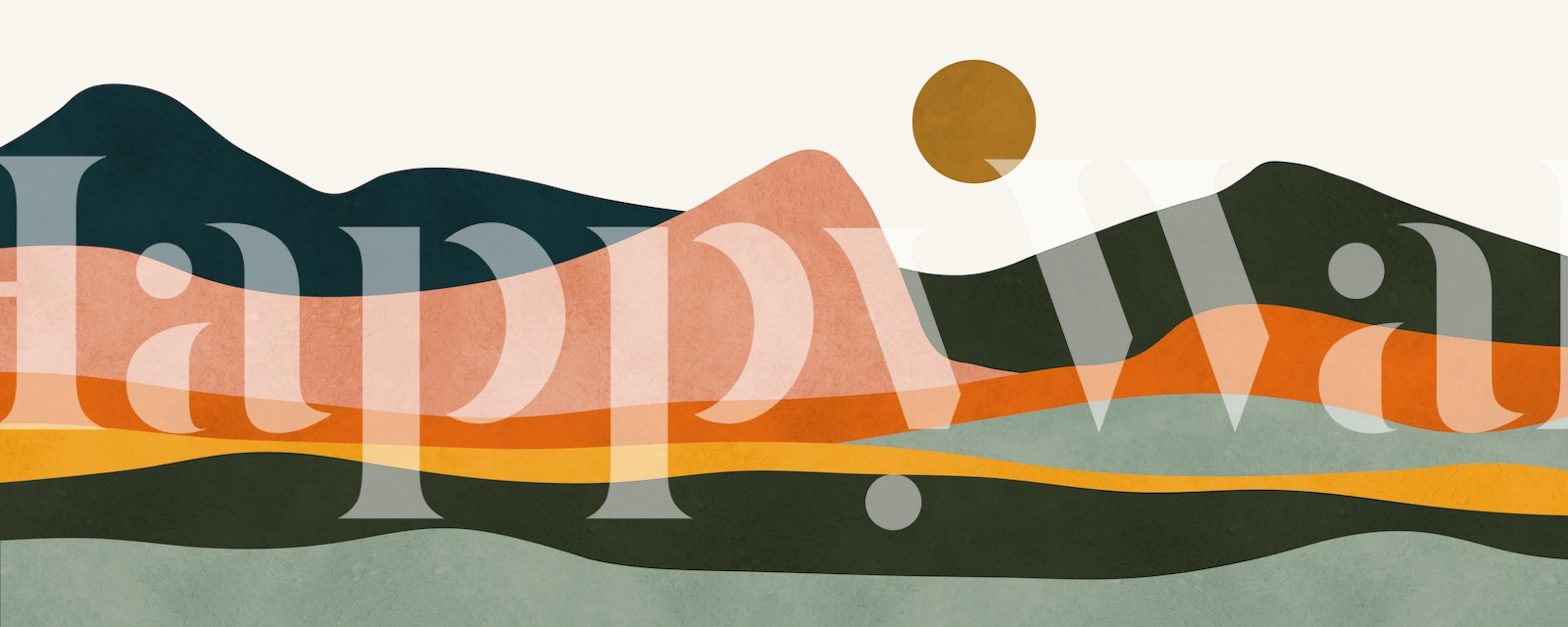 Undulating landscape VI papier peint dans une pièce