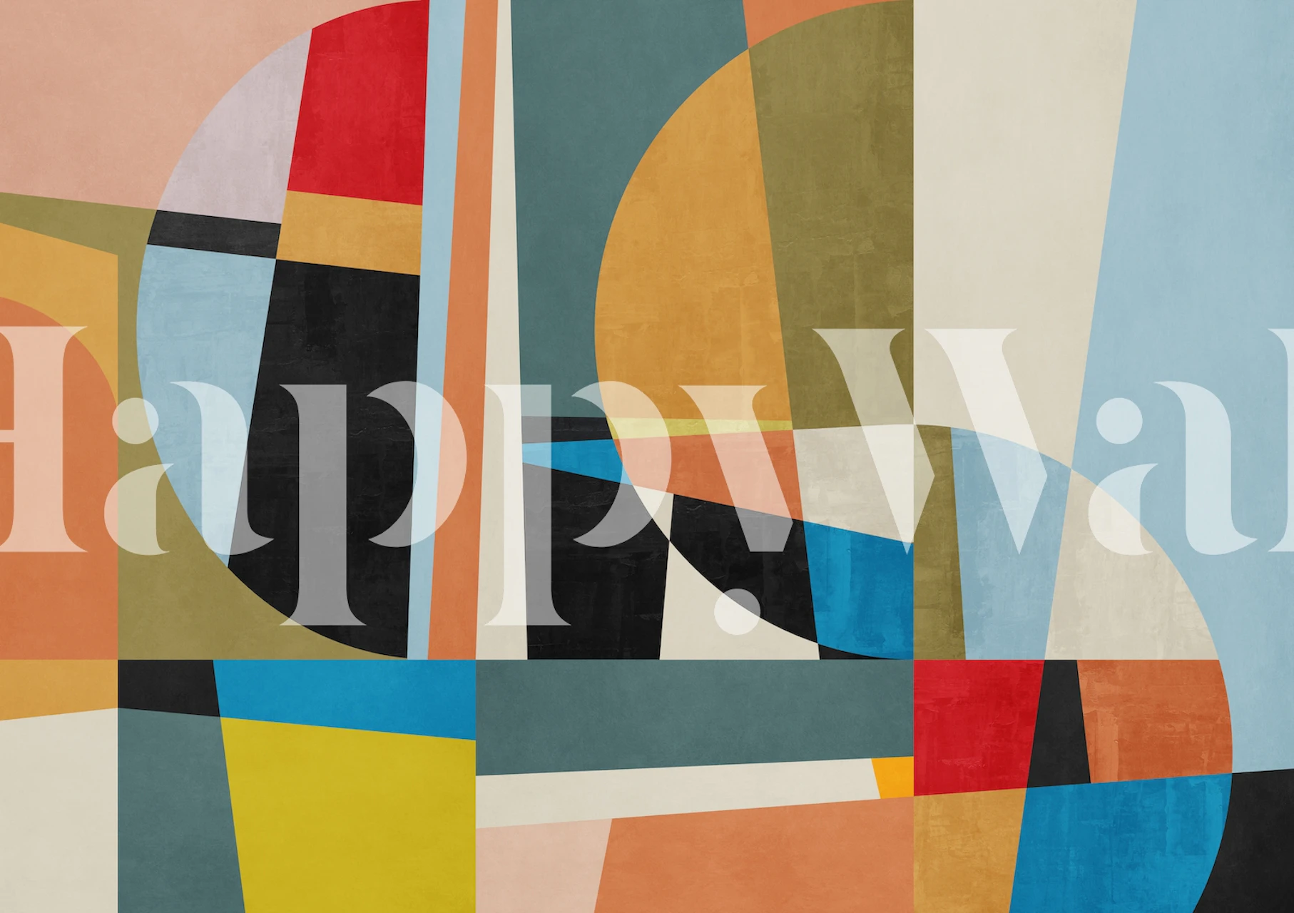 Colorful geometric shapes in various hues wallpaper