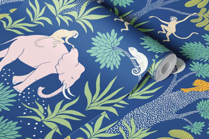 Elephant Jungle - colourfulwallpaper roll