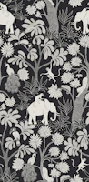 Elephant Jungle - black tapete