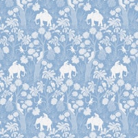 Elephant Jungle - blue papiers peint