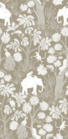 Elephant Jungle - beige papiers peint