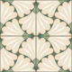 Flower tiles green offwhite