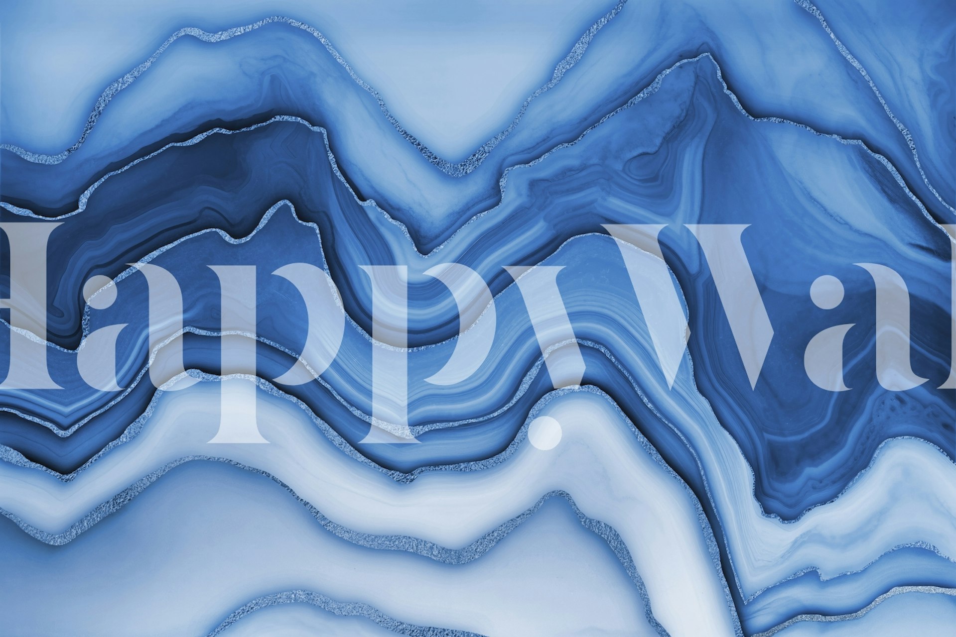 Luxury blue marble pattern wall mural