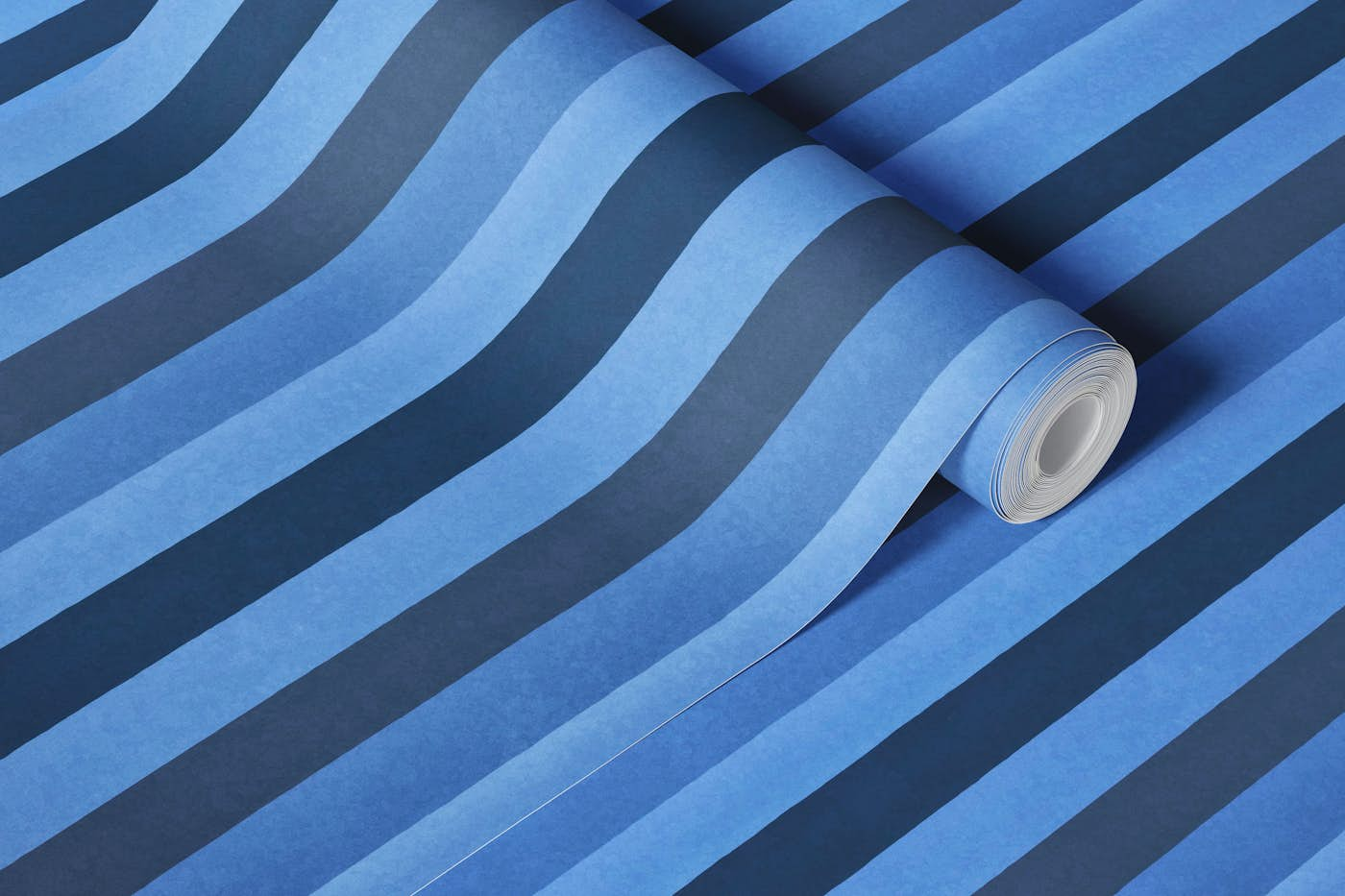 Whimsy Velvet Stripes Vertical Denim Blue wallpaper roll