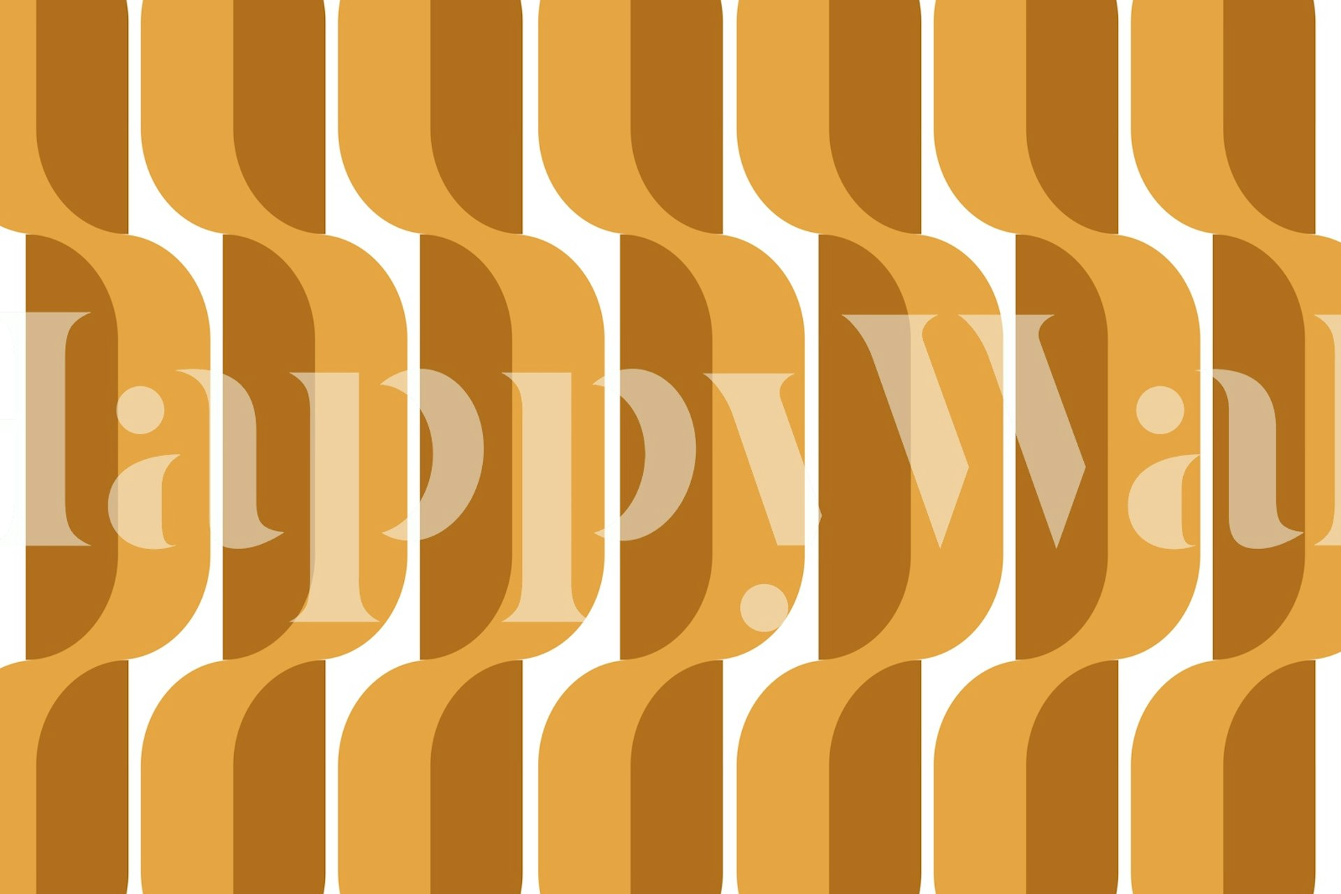 Vzor tapety Orange Waves v pokoji