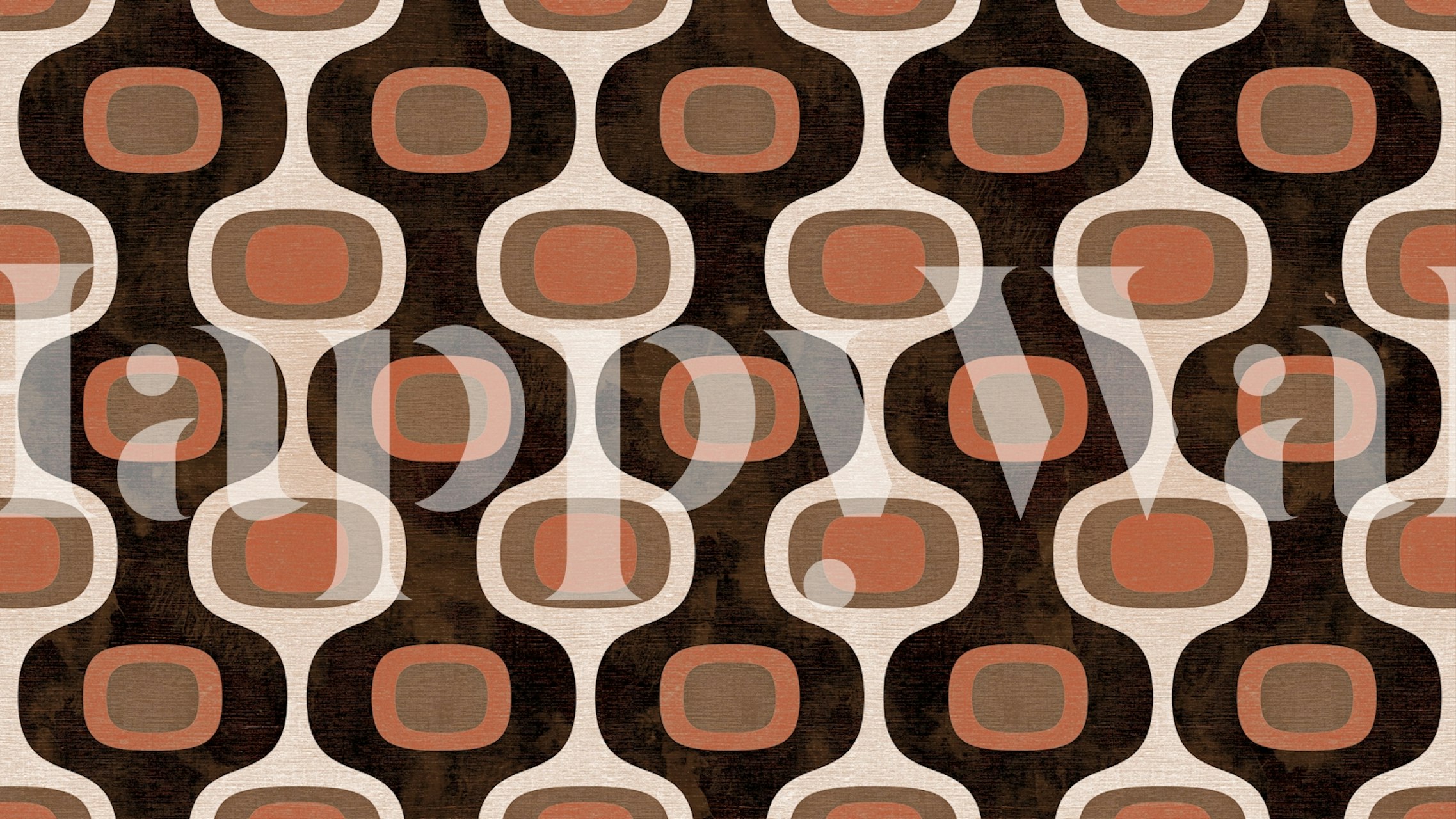 Mid-Century Linen Monochrome Brown wallpaper in a room